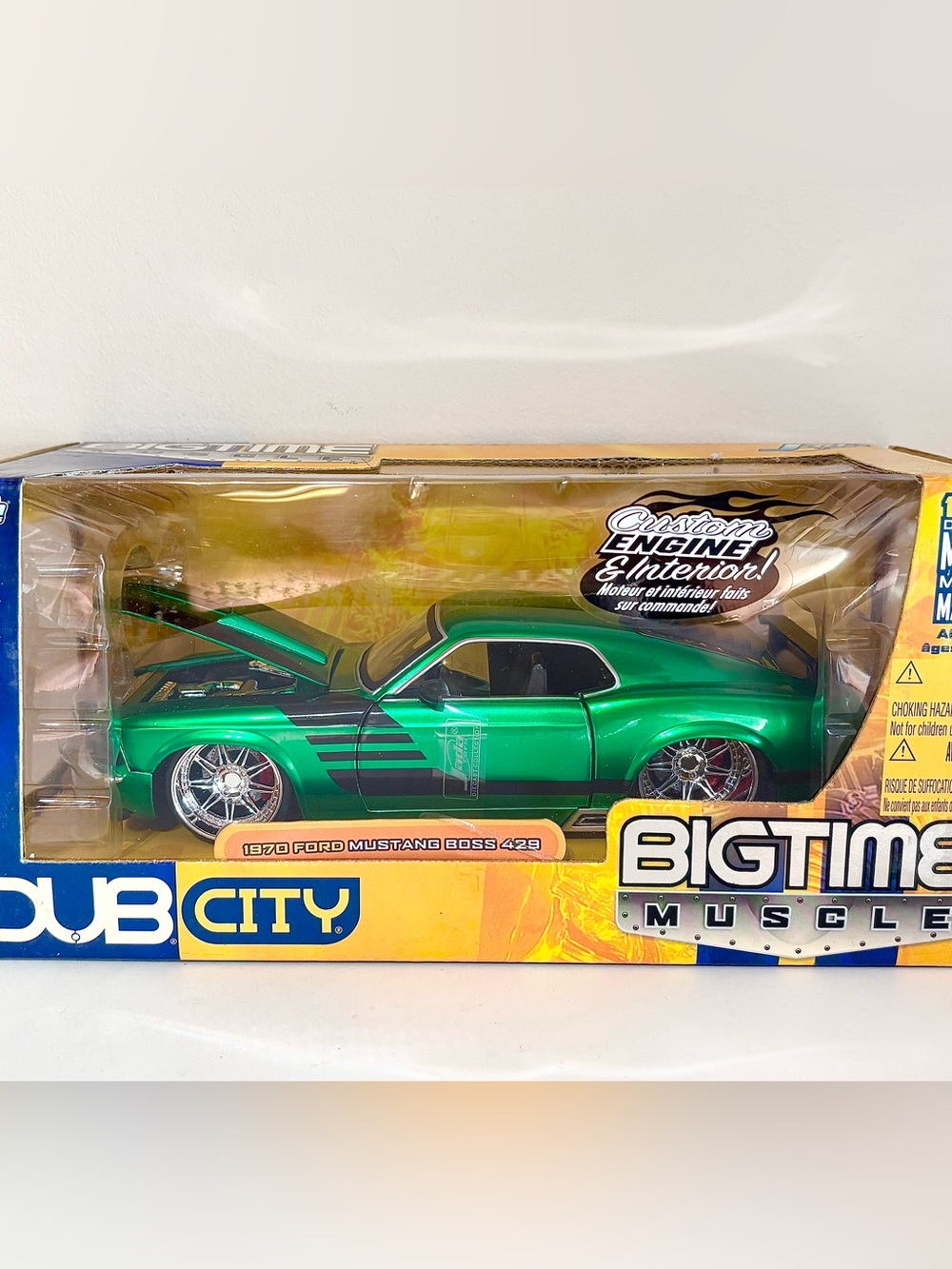 NEW 1970 Ford Mustang Boss Custom Green Racing/Sports Die-Cast-Jada Muscle Car